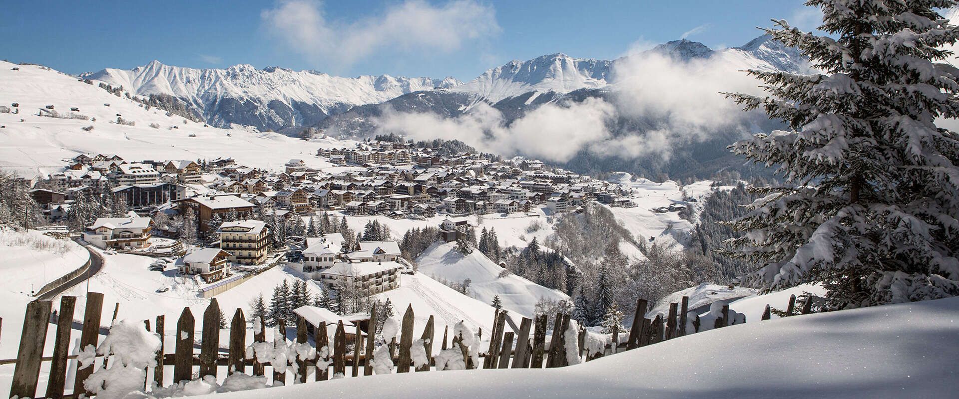 Serfaus village view in winter